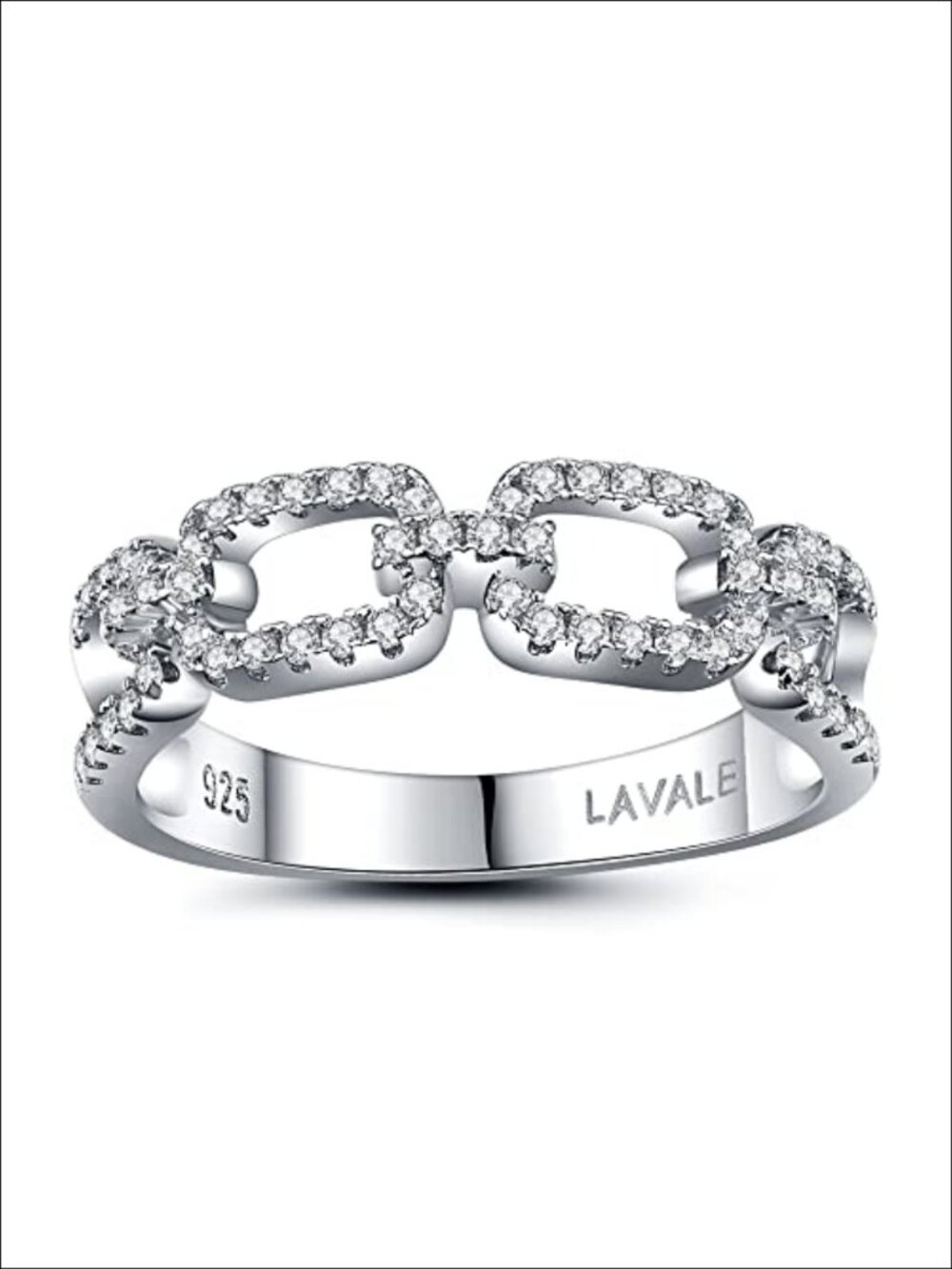 Moissanite Wedding Band Twist Link Half Eternity Stackable S925 Sterling Silver